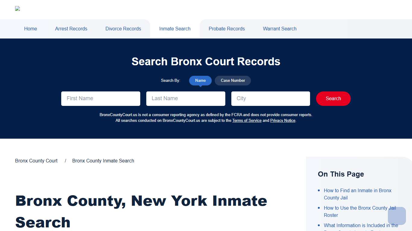 Bronx County Inmate Search Bronx County Court